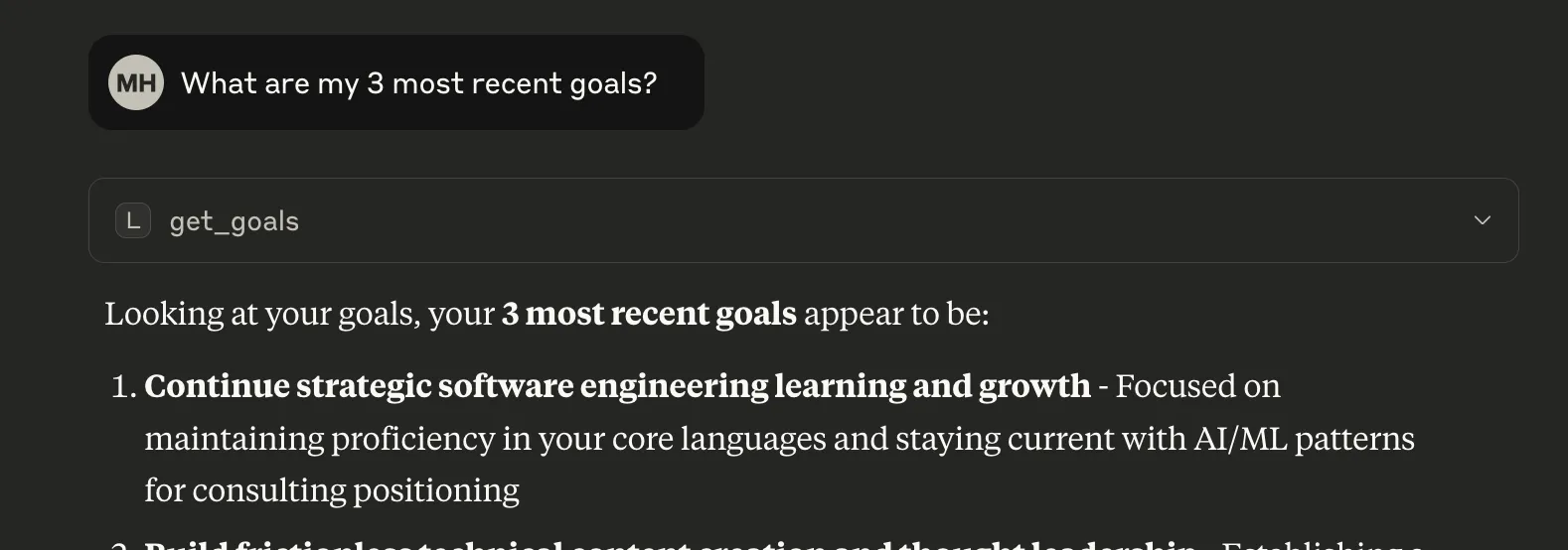 Goal Tracking Example
