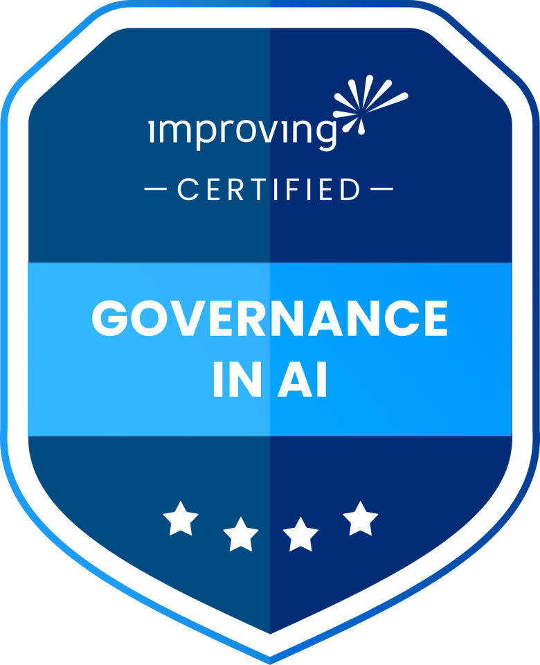 Improving Certified: Governance in AI badge with four stars